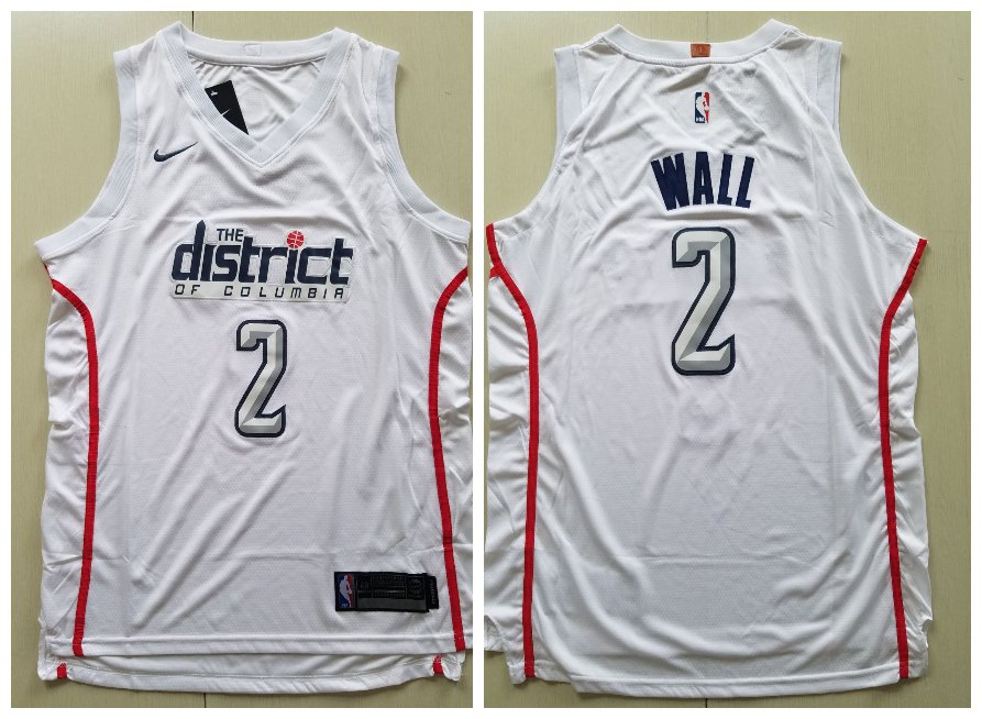Men's Washington Wizards #2 John Wall White Swingman Basketball Jersey