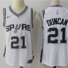 Men's San Antonio Spurs #21 Tim Duncan White Basketball Swingmen Jersey