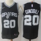 Men's San Antonio Spurs #20 Manu Ginobili Black Basketball Swingmen Jersey