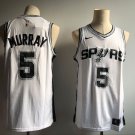 Men's San Antonio Spurs #5 Dejounte Murray Basketball Swingmen Jersey White