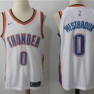 Men's Oklahoma Thunders 0 Russell Westbrook White Swingmen Basketball Jersey