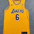 Men's Los Angeles Lakers #6 Lebron James Yellow Basketball Jersey Stitched