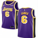 Men's Los Angeles Lakers #6 Lebron Jame Basketball Jersey Purple Stitched