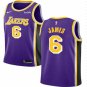 Men's Los Angeles Lakers #6 Lebron Jame Basketball Jersey Purple Stitched