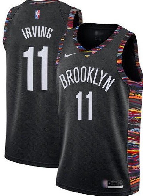 Men's Brooklyn Nets #11 Kyrie Irving Black City Edition Stitched Jersey