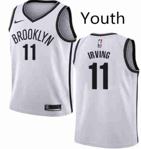 Youth Brooklyn Nets #11 Kyrie Irving Basketball Stitched Jersey White