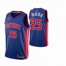 Men's Detroit Pistons #25 Derrick Rose Basketball Stitched Jersey Blue