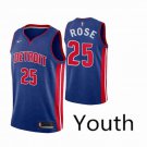 Youth Detroit Pistons #25 Derrick Rose Blue Basketball Stitched Jersey