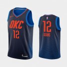 Men's Oklahoma Thunder #12 Steven Adams Navy Swingmen Basketball Jersey