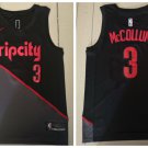 Men's Ripcity Trail Blazers #3 C.J. McCollum Basketball Jersey Black Gray