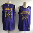 Men's Los Angeles Lakers #14 Brandon Ingram Basketball Jersey Purple Stripe