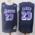 Men's Los Angeles Lakers 23# Lebron James Throwback Basketball Jersey Purple