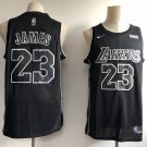 Men's Los Angeles Lakers #23 LeBron James Black Basketball Swingmen Jersey