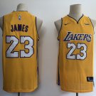Men's Los Angeles Lakers #23 LeBron James Basketball Swingmen Jersey Yellow