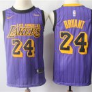 Men's Los Angeles Lakers #24 Kobe Bryant Basketball Jersey Purple Stripe
