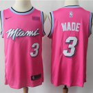 Men's Miami Heat #3 Dwyane Wade Basketball Earned Edition Jersey Pink