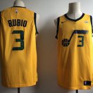 Men's Utah Jazz #3 Ricky Rubio Swingman Basketball Jersey Yellow