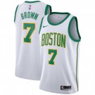 Men's Boston Celtics #7 Jaylen Brown White Basketball Jersey City Edition