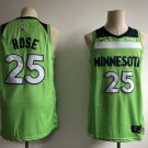 Men's Minnesota Timberwolves #25 Derrick Rose Basketball Jersey Green