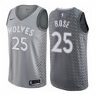 Men's Minnesota Timberwolves #25 Derrick Rose 18-19 Gray Jersey City Edition