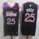Men's Minnesota Timberwolves #25 Derrick Rose 2019 City Edition Jersey Black