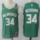 Men's Milwaukee Bucks #34 Giannis Antetokounmpo Basketball Jersey Green