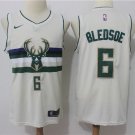 Men's Milwaukee Bucks #6 Eric Bledsoe Basketball City Edition Jersey Cream