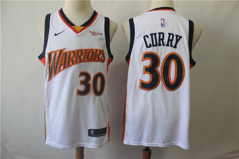 Men's Golden State Warriors #30 Stephen Curry Basketball White Jersey
