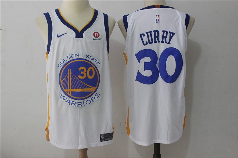 Men's Golden State Warriors #30 Stephen Curry White Basketball Jersey