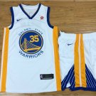 Men's Golden State Warriors 35 Kevin Durant Basketball Jersey and Shorts White