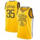 Men's Golden State Warriors #35 Kevin Durant Yellow Earned Edition Jersey