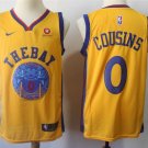Men's Golden State Warriors 0# DeMarcus Cousins City Edition Jersey Yellow