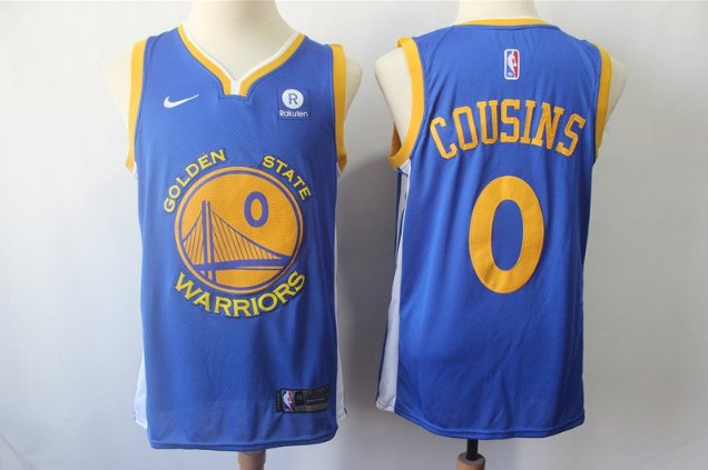 Men's Golden State Warriors 0# DeMarcus Cousins Basketball Jersey Blue