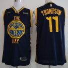 Men's Golden State Warriors #11 Klay Thompson City Edition Jersey Navy