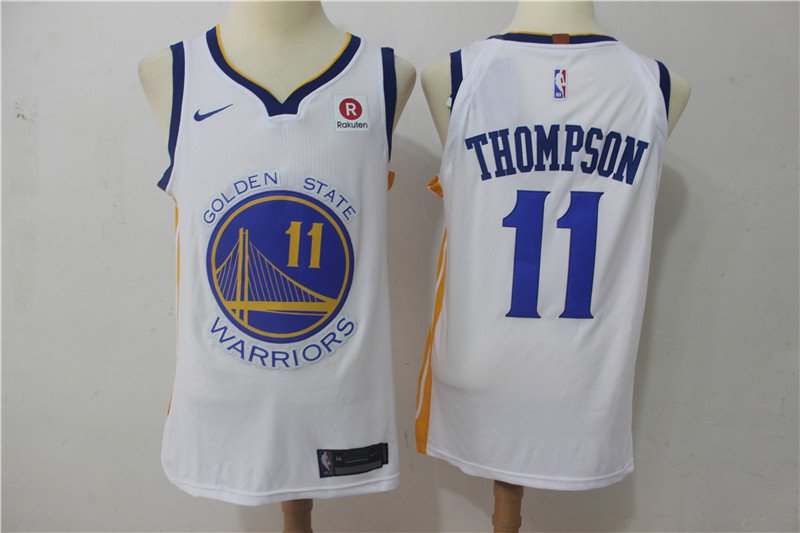 Men's Golden State Warriors #11 Klay Thompson White Basketball Jersey