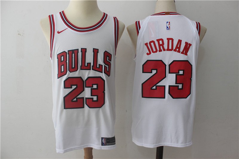 Men's Chicago Bulls #23 Michael Jordan Basketball Swingman Jersey White