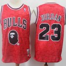 Men's BAPE x MITCHELL & NESS Bulls #23 Michael Jordan Throwback Jersey Red