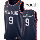 Youth New York Knicks #9 R.J.Barrett Basketball Swingmen Jersey Navy City Edition