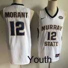 Youth Ja Morant #12 Murray State Racers White Basketball Jersey Stitched