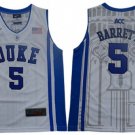 Men's Duke Blue Devils #5 R.J.Barrett White College Basketball Jersey