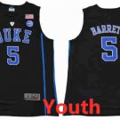 Youth Duke Blue Devils #5 R.J.Barrett College Basketball Jersey Black
