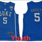 Youth Duke Blue Devils #5 R.J.Barrett College Basketball Jersey Blue