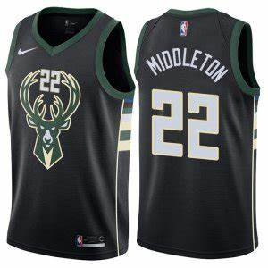 Men's Milwaukee Bucks #22 Khris Middleton Basketball Swingman Jersey Black