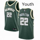 Youth Milwaukee Bucks #22 Khris Middleton Basketball Swingman Jersey Green