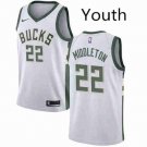 Youth Milwaukee Bucks #22 Khris Middleton White Basketball Swingman Jersey