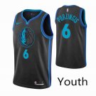Youth Mavericks #6 Kristaps Porzingis Basketball Jersey Black City Edition