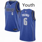 Youth Dallas Mavericks #6 Kristaps Porzingis Swingmen Basketball Jersey Blue