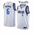 Youth Dallas Mavaricks #6 Kristaps Porzingis Swingmen Basketball Jersey White