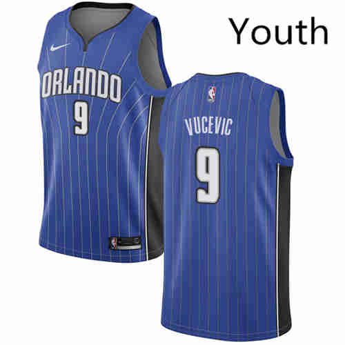 Youth Orlando Magic #9 Nikola Vucevic Swingman Blue Basketball Jersey Icon Edition