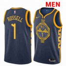 Men's Golden State Warriors #1 D'Angelo Russell Navy City Edition Jersey